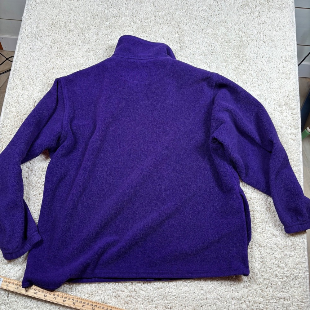 Lands End Purple Fleece 1/4 Zip Pullover Top‎ Women's L Polyester PolarTec - Picture 8 of 9